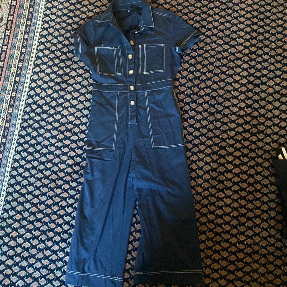 Madewell jumpsuit blue cloth denim look size petite 4